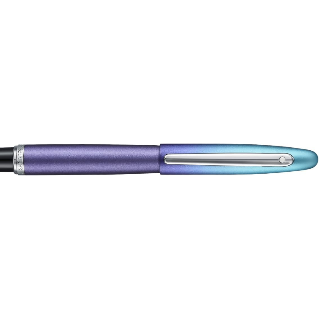 Sheaffer VFM 9430 Expressions Blue and Purple Pearlised Gradient Rollerball Pen with Chrome-Plated Trims (WW31 Expressions) — Sheaffer rollerball pen — fluid gel ink writing instrument, at Cityluxe Si