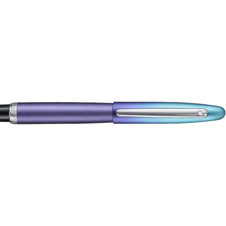 Sheaffer VFM 9430 Expressions Blue and Purple Pearlised Gradient Rollerball Pen with Chrome-Plated Trims (WW31 Expressions) — Sheaffer rollerball pen — fluid gel ink writing instrument, at Cityluxe Si