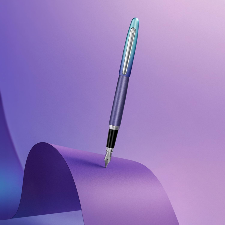 Sheaffer VFM 9430 Expressions Blue and Purple Pearlised Gradient Fountain Pen with Chrome-Plated Trims (WW31 Expressions) …