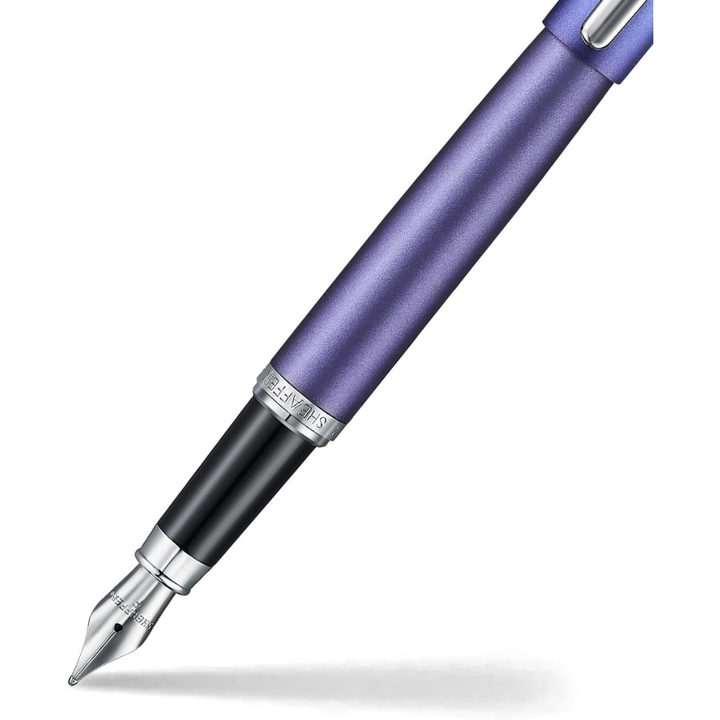 Sheaffer VFM 9430 Expressions Blue and Purple Pearlised Gradient Fountain Pen with Chrome-Plated Trims (WW31 Expressions) — Sheaffer fountain pen — precision nib writing instrument, at Cityluxe Singap