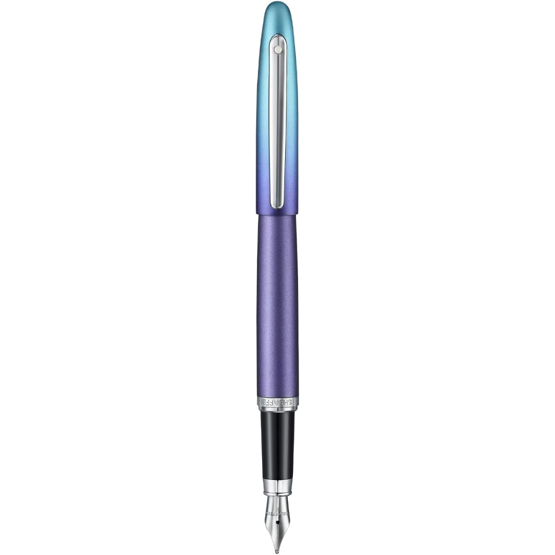 Sheaffer VFM 9430 Expressions Blue and Purple Pearlised Gradient Fountain Pen with Chrome-Plated Trims (WW31 Expressions) — Sheaffer fountain pen — precision nib writing instrument, at Cityluxe Singap