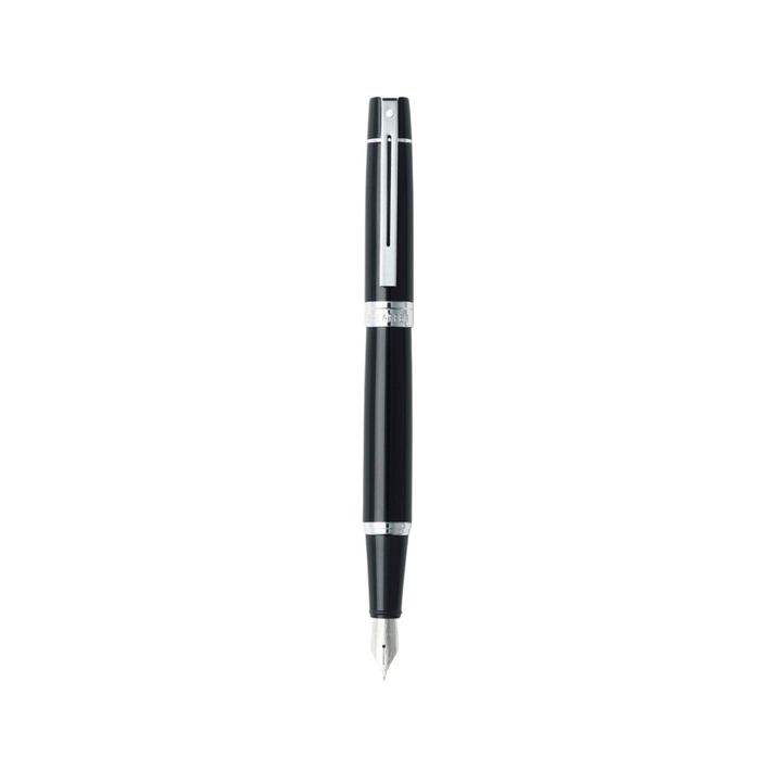 Sheaffer 300 E9312 Glossy Black  With Chrome Trims Fountain Pen (WW30) — Sheaffer fountain pen — precision nib writing instrument, at Cityluxe Singapore stationery store