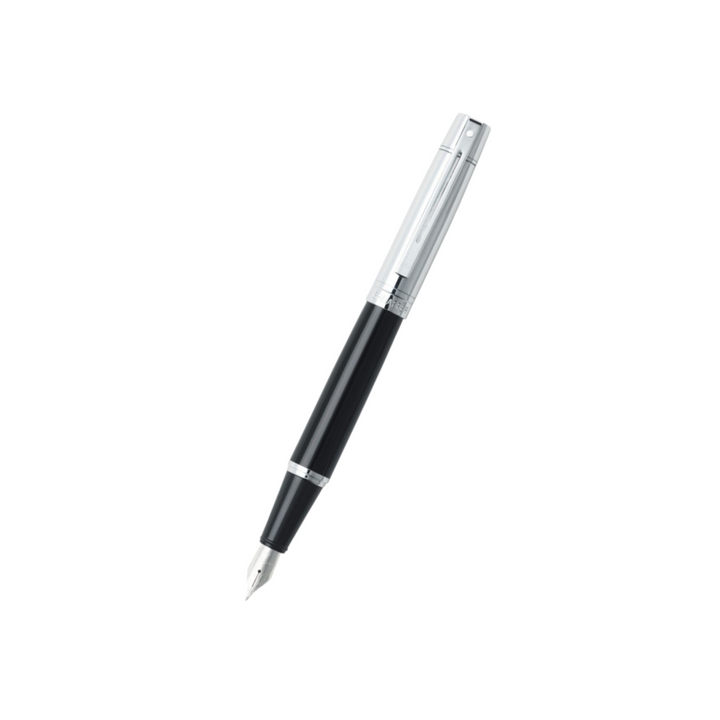 Sheaffer 300 E9314 Glossy Black and Chrome With Chrome Trims Fountain Pen (WW30) — Sheaffer fountain pen — precision nib writing instrument, at Cityluxe Singapore stationery store