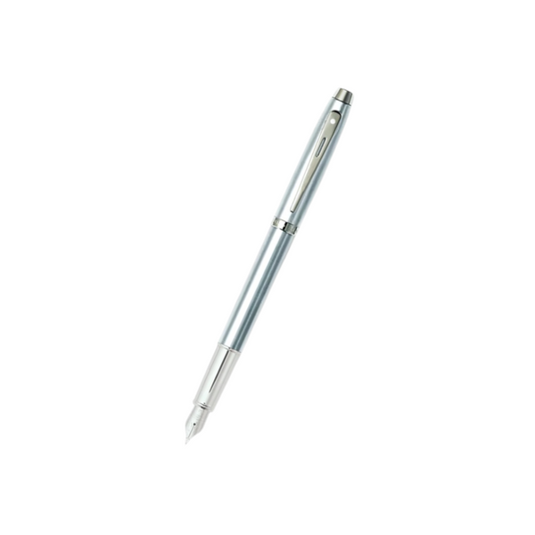 画像をギャラリービューアに読み込む, Sheaffer 100 E9306 Fountain Pen - Brushed Chrome with Chrome Plated Trims
