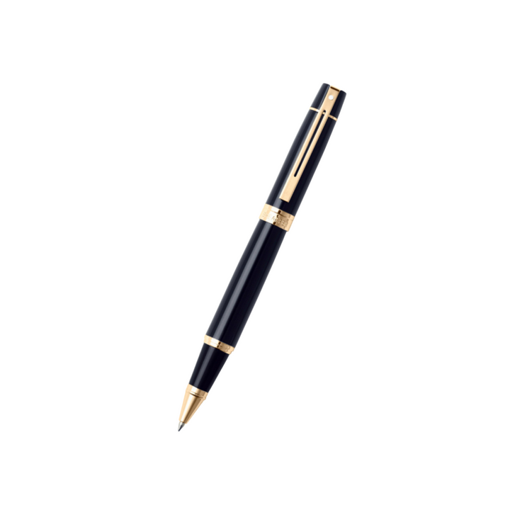 Sheaffer 300 E9325 Glossy Black with Gold Trims Rollerball Pen (WW30)