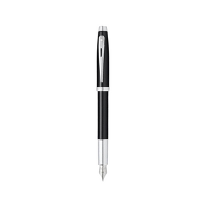 Sheaffer 100 E9338 Fountain Pen - Glossy Black Lacquer with Chrome Plated Trims