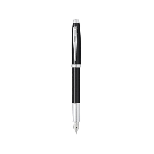 Load image into Gallery viewer, Sheaffer 100 E9338 Fountain Pen - Glossy Black Lacquer with Chrome Plated Trims
