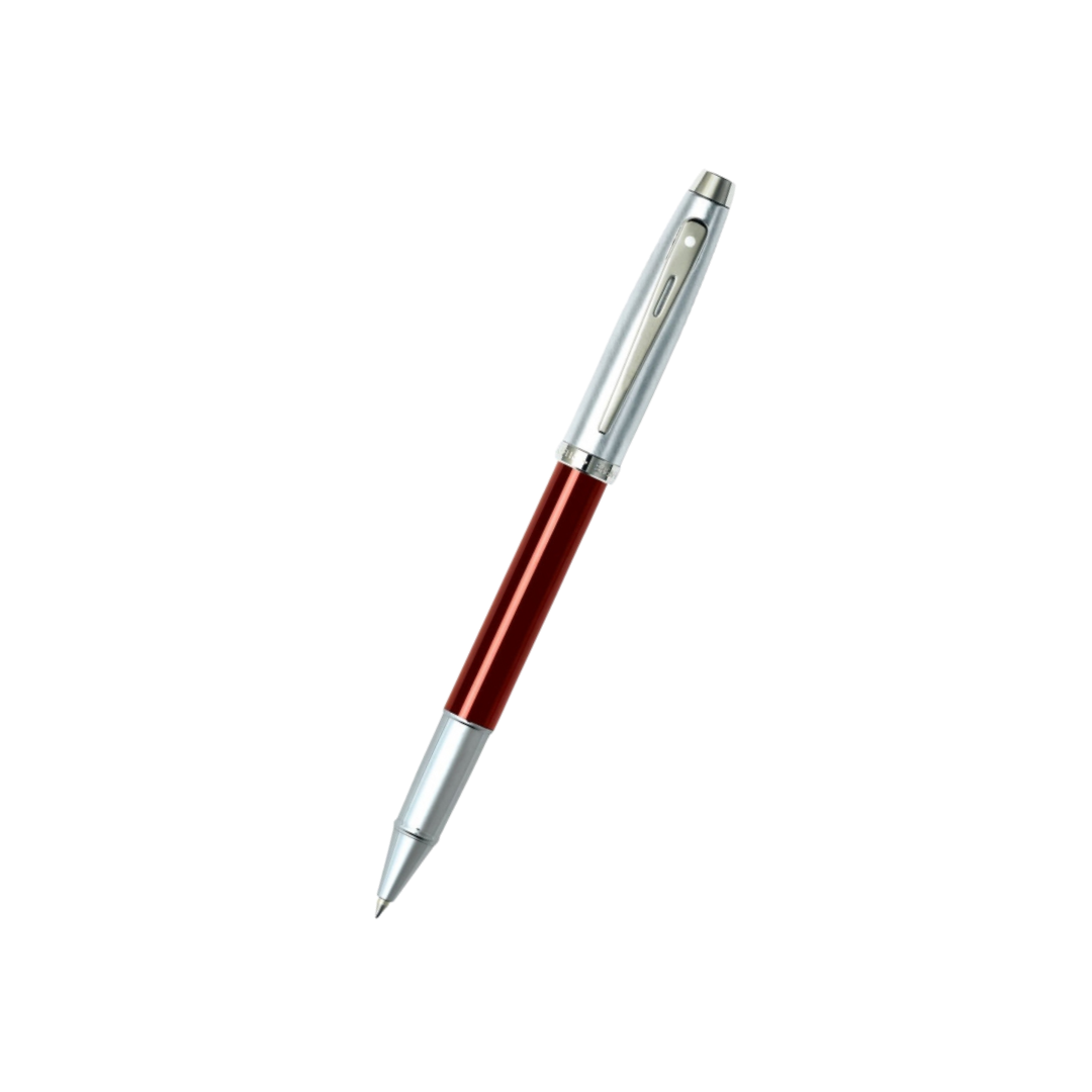 Sheaffer 100 Brushed Chrome Red CT Rollerball Pen