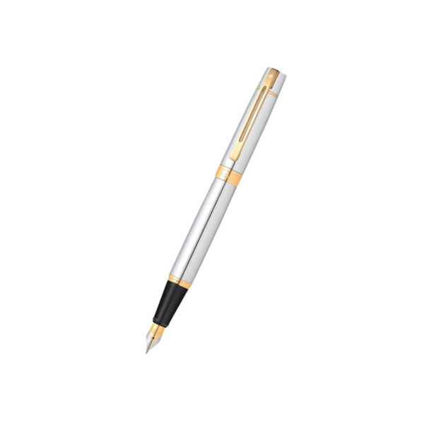 Load image into Gallery viewer, Sheaffer 300 E9342 Fountain Pen - Bright Chrome with Gold-tone Trims
