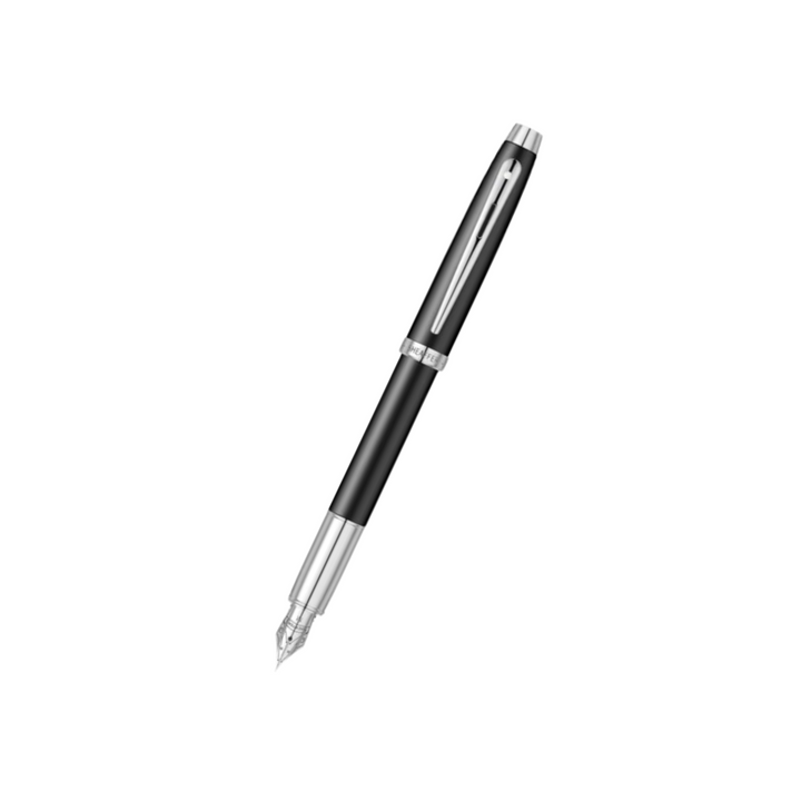 Sheaffer 100 E9317 Matte Black With Chrome Trims Fountain Pen (WW30) — Sheaffer fountain pen — precision nib writing instrument, at Cityluxe Singapore stationery store
