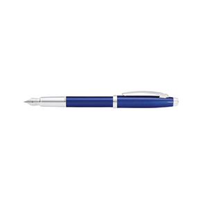 Sheaffer 100 E9339 Fountain Pen - Glossy Blue Lacquer with Chrome Plated Trims