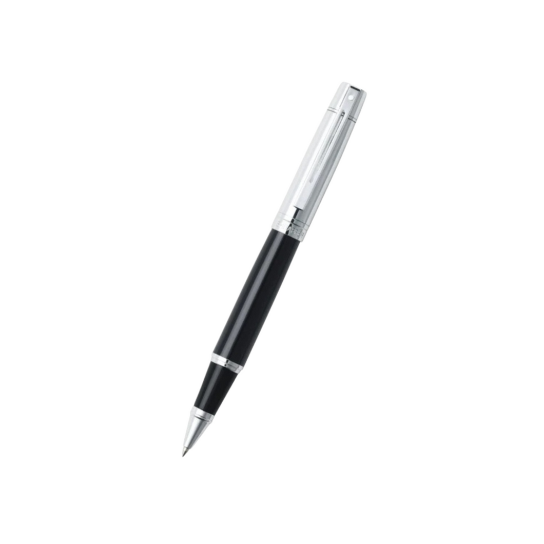 Sheaffer 300 E9314 Rollerball Pen - Glossy Black Barrel and Chrome Cap with Chrome Plated Trims