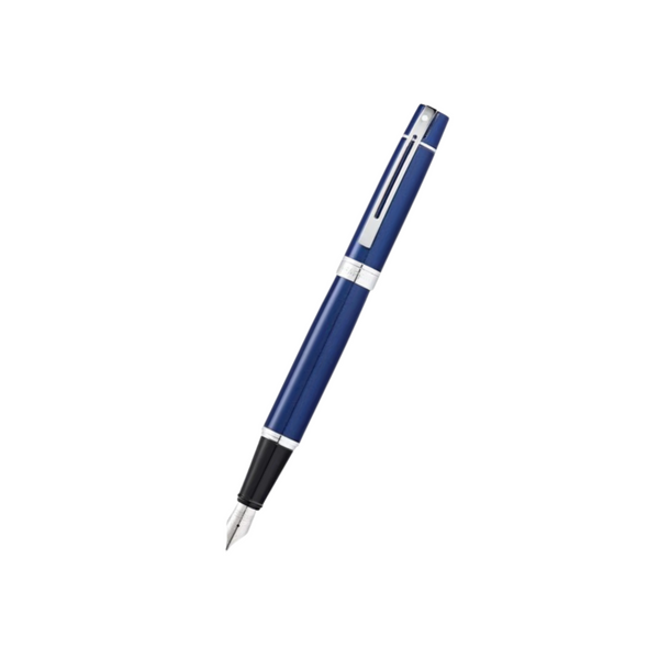 Load image into Gallery viewer, Sheaffer 300 E9341 Fountain Pen - Glossy Blue with Chrome Plated Trims
