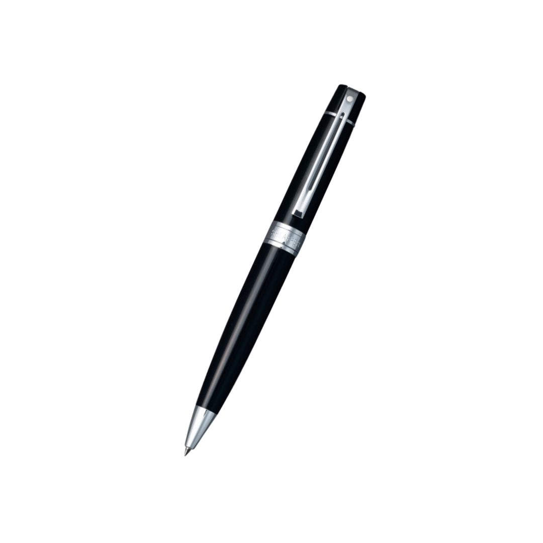 Sheaffer 300 E9312 Ballpoint Pen - Glossy Black with Chrome Plated Trims