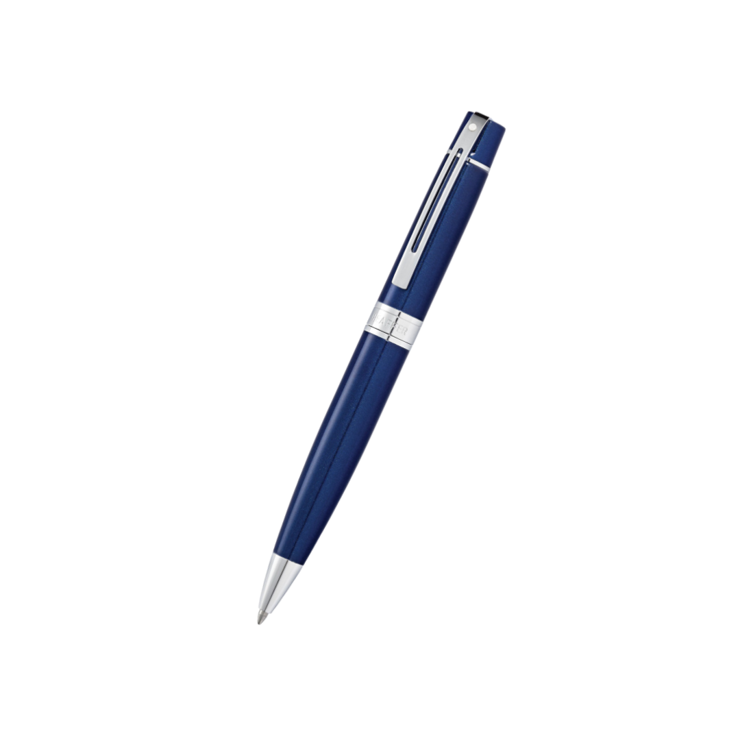 Sheaffer 300 E9341 Glossy Blue with Chrome Trims Ballpoint Pen (WW30) — Sheaffer ballpoint pen — reliable smooth-writing everyday pen, at Cityluxe Singapore
