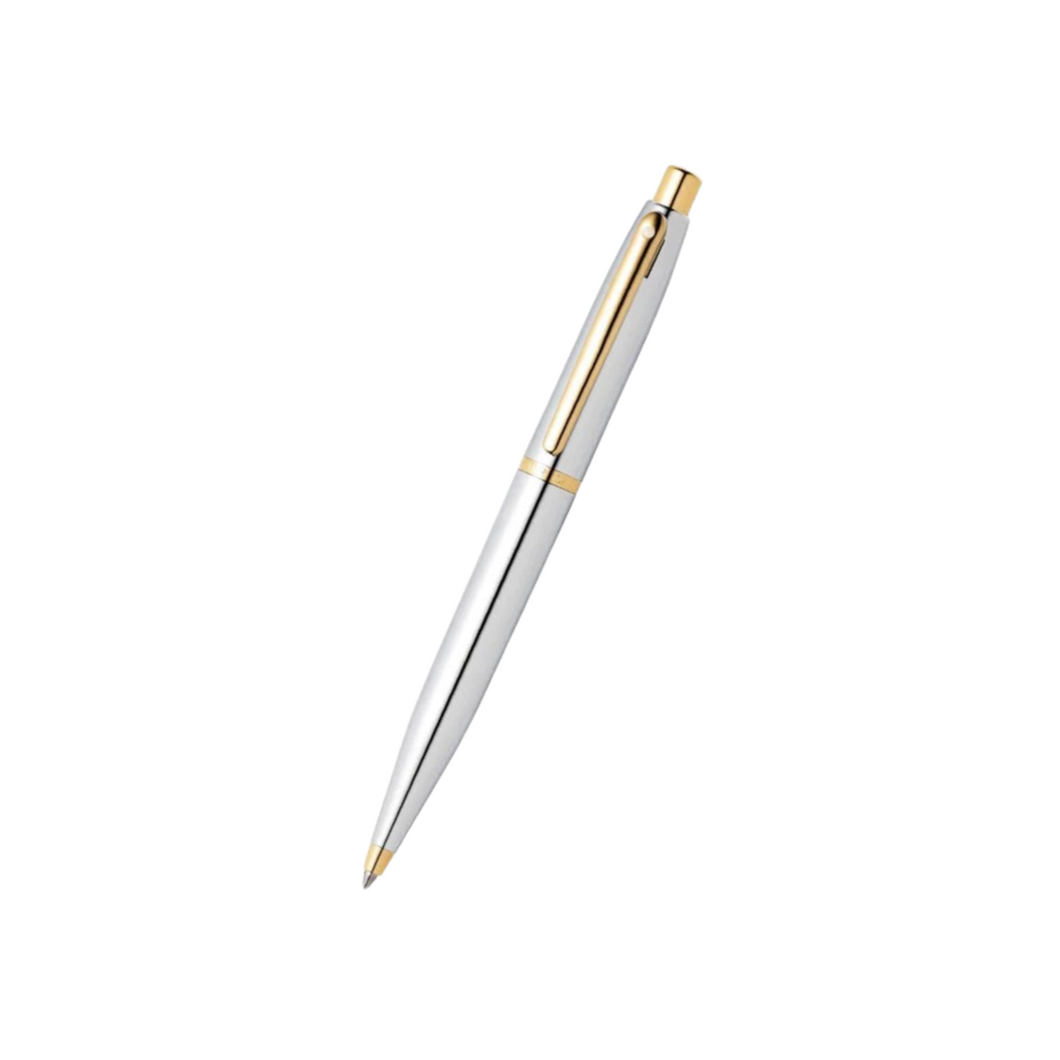 Sheaffer VFM E9422 Ballpoint Pen - Polished Chrome with Gold Plated Trims