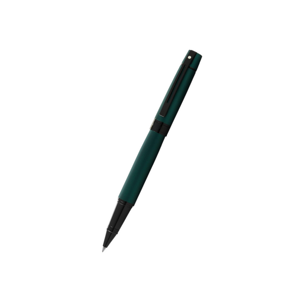 Load image into Gallery viewer, Sheaffer 300 E9346 Rollerball Pen - Matte Green Lacquer with Polished Black Trims
