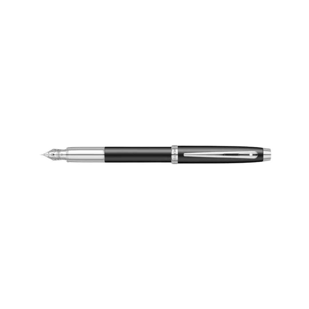 Sheaffer 100 E9317 Matte Black With Chrome Trims Fountain Pen (WW30) — Sheaffer fountain pen — precision nib writing instrument, at Cityluxe Singapore stationery store
