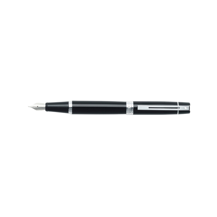 Sheaffer 300 E9312 Glossy Black  With Chrome Trims Fountain Pen (WW30) — Sheaffer fountain pen — precision nib writing instrument, at Cityluxe Singapore stationery store