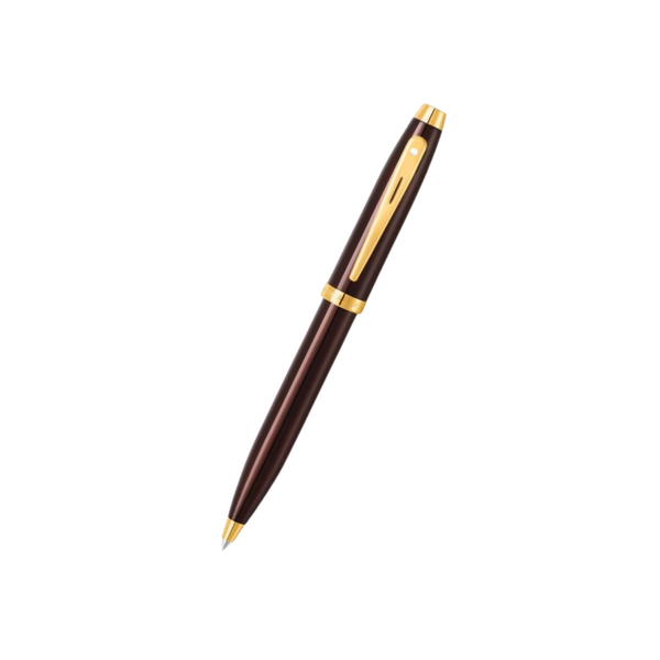 Load image into Gallery viewer, Sheaffer 100 E9370 Ballpoint Pen - Coffee Brown with PVD Gold-tone Trims
