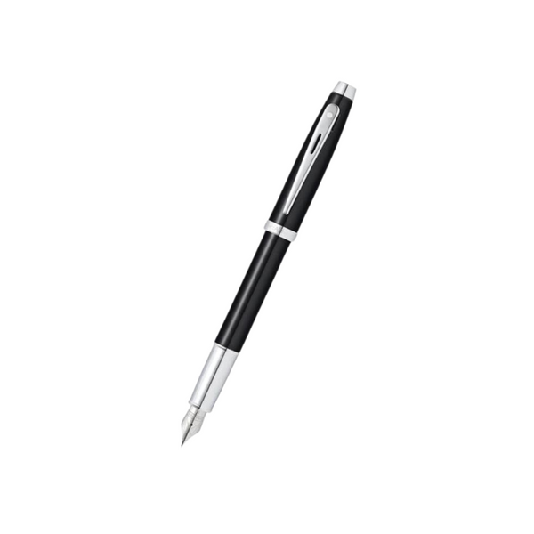 Load image into Gallery viewer, Sheaffer 100 E9338 Fountain Pen - Glossy Black Lacquer with Chrome Plated Trims
