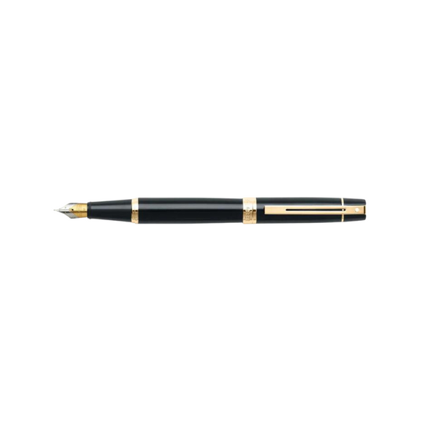 Load image into Gallery viewer, Sheaffer 300 E9325 Fountain Pen - Glossy Black with Gold-tone Trims
