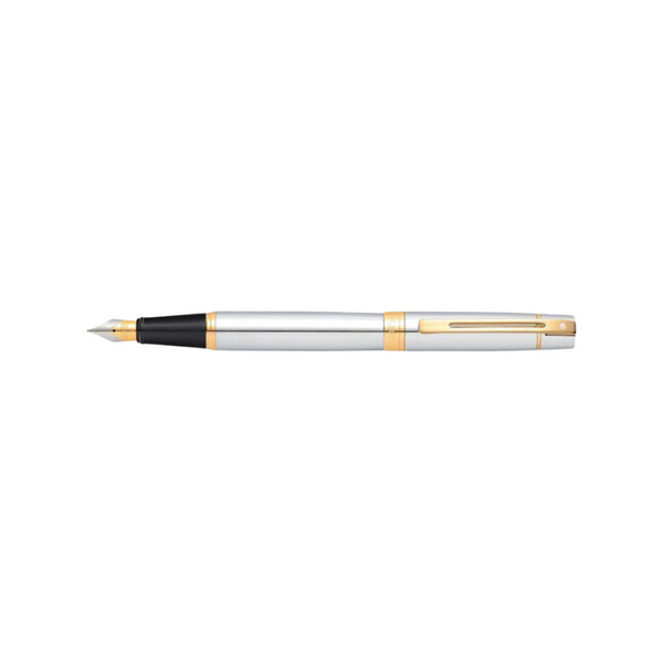 Load image into Gallery viewer, Sheaffer 300 E9342 Fountain Pen - Bright Chrome with Gold-tone Trims
