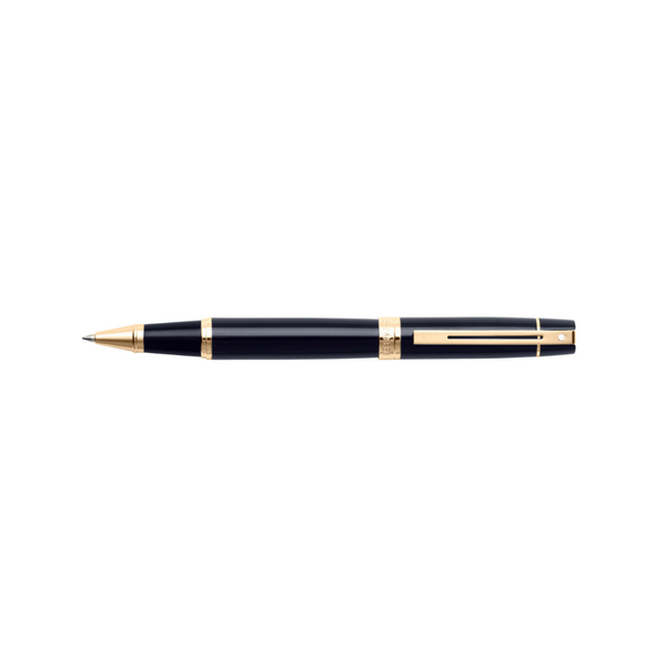 이미지를 갤러리 뷰어에 로드 , Sheaffer 300 E9325 Rollerball Pen - Glossy Black with Gold-tone Trims
