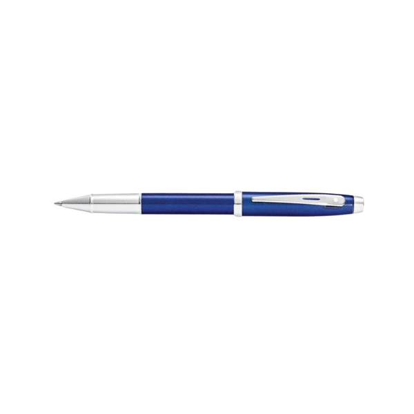 Load image into Gallery viewer, Sheaffer 100 E9339 Rollerball Pen - Glossy Blue Lacquer with Chrome Plated Trims
