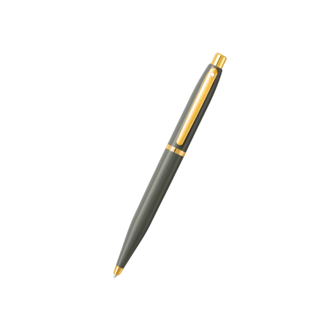 Sheaffer VFM E9427 Ballpoint Pen - Glossy Light Gray with PVD Gold-tone Trims