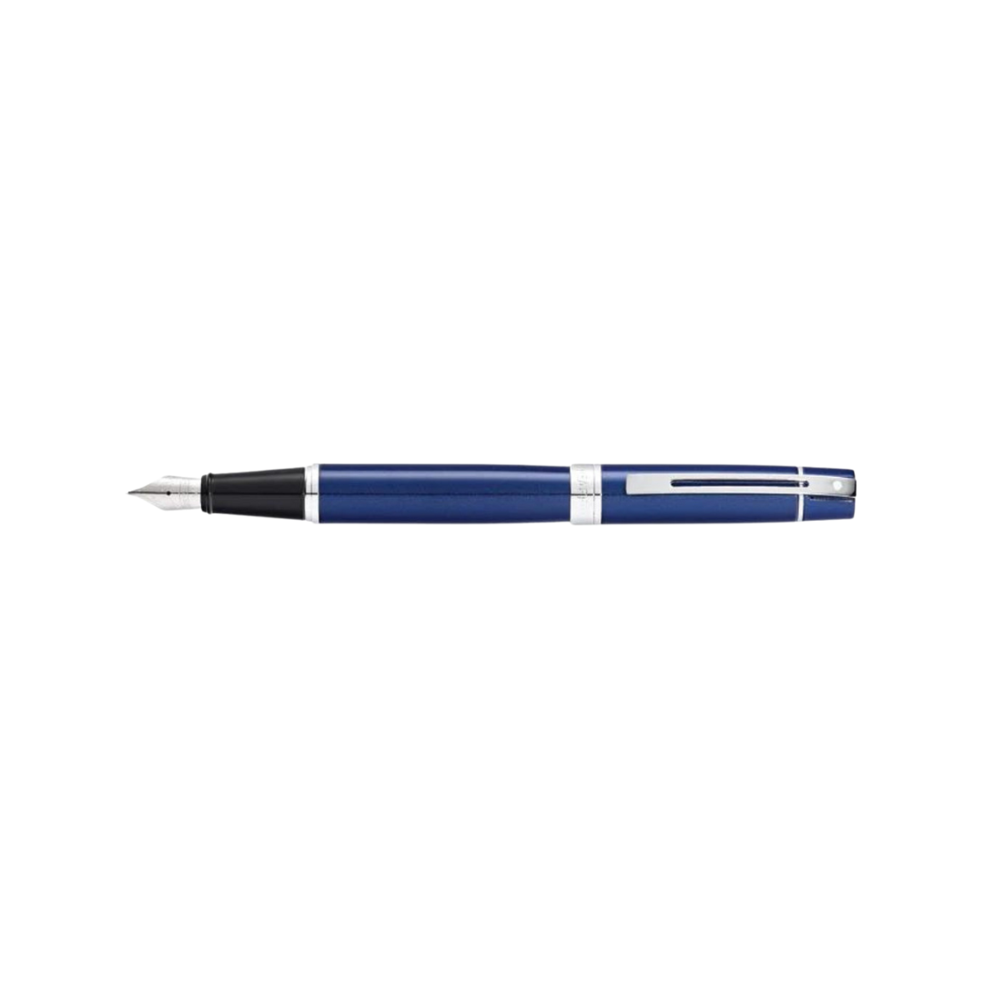 Sheaffer 300 E9341 Glossy Blue with Chrome Trims Fountain Pen  (WW30)