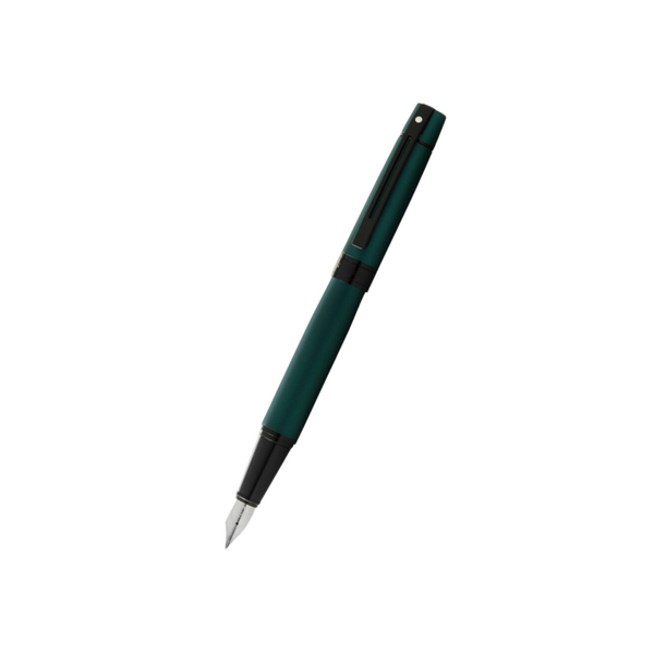 Load image into Gallery viewer, Sheaffer 300 E9346 Fountain Pen - Matte Green Lacquer with Polished Black Trims
