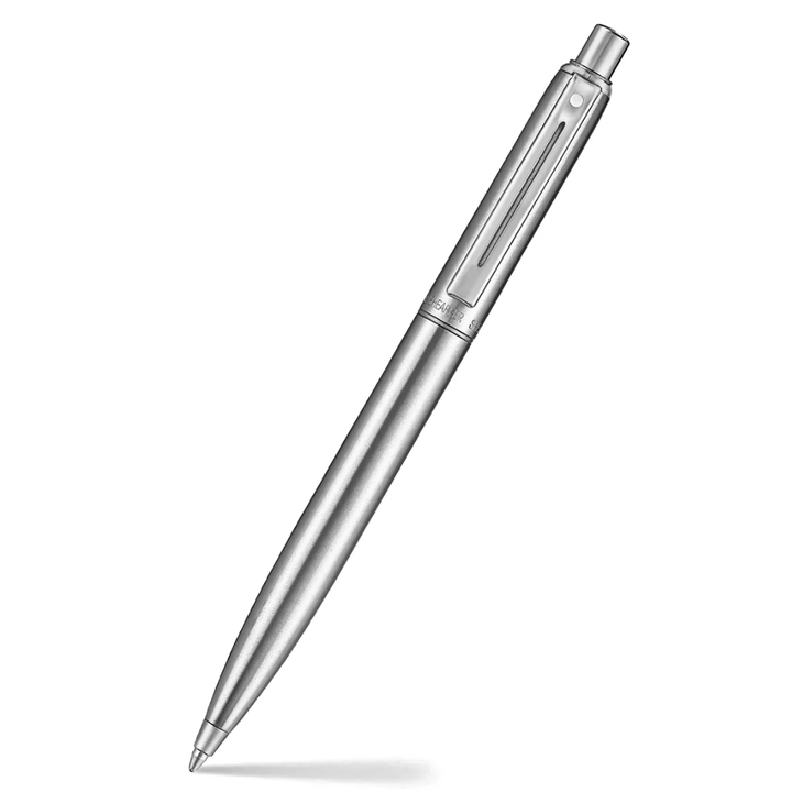 Sheaffer Sentinel Metal 330 Brushed Chrome Ballpoint Pen with Chrome Trims (WW31) — Sheaffer ballpoint pen — reliable smooth-writing everyday pen, at Cityluxe Singapore