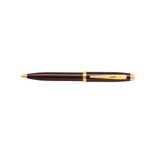 Sheaffer 100 E9370 Ballpoint Pen - Coffee Brown with PVD Gold-tone Trims