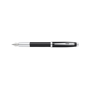 Sheaffer 100 E9338 Fountain Pen - Glossy Black Lacquer with Chrome Plated Trims