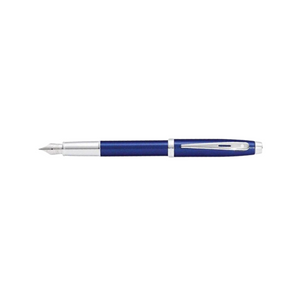 Sheaffer 100 E9339 Fountain Pen - Glossy Blue Lacquer with Chrome Plated Trims