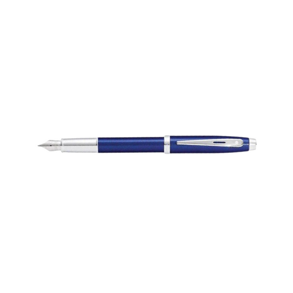 Load image into Gallery viewer, Sheaffer 100 E9339 Fountain Pen - Glossy Blue Lacquer with Chrome Plated Trims
