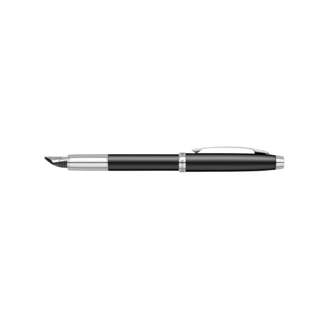 Sheaffer 100 E9317 Matte Black With Chrome Trims Fountain Pen (WW30) — Sheaffer fountain pen — precision nib writing instrument, at Cityluxe Singapore stationery store