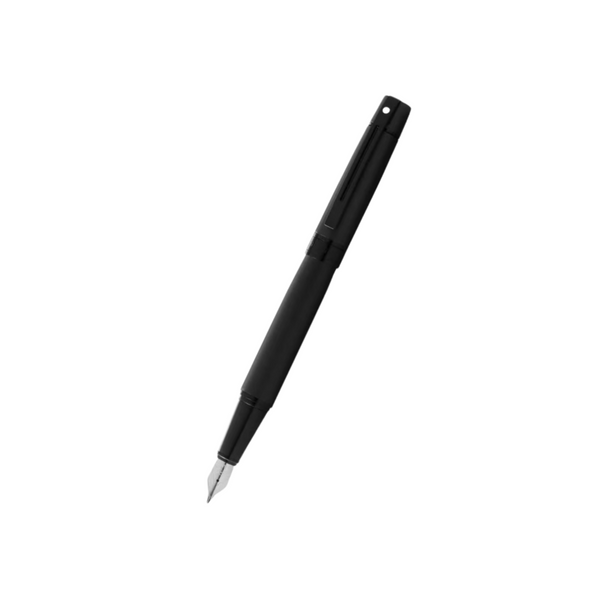 将图片加载到图库查看器，Sheaffer 300 E9343 Fountain Pen - Matte Black Lacquer with Polished Black Trims
