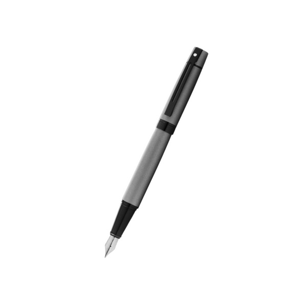 Load image into Gallery viewer, Sheaffer 300 E9345 Fountain Pen - Matte Gray Lacquer with Polished Black Trims
