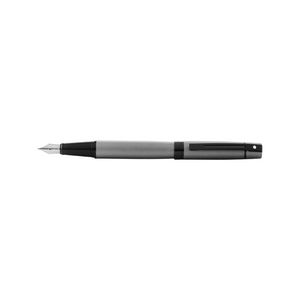 Sheaffer 300 E9345 Fountain Pen - Matte Gray Lacquer with Polished Black Trims