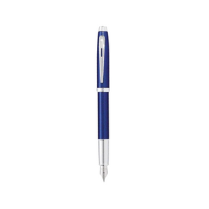 Sheaffer 100 E9339 Fountain Pen - Glossy Blue Lacquer with Chrome Plated Trims