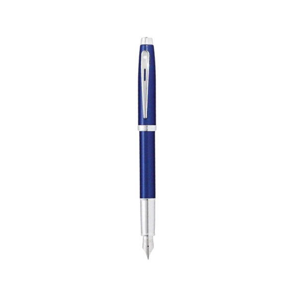 Load image into Gallery viewer, Sheaffer 100 E9339 Fountain Pen - Glossy Blue Lacquer with Chrome Plated Trims
