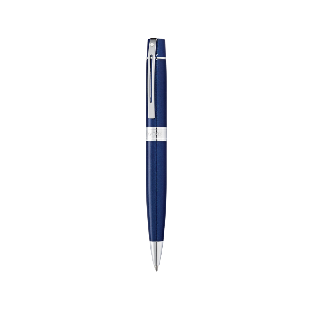 Sheaffer 300 E9341 Glossy Blue with Chrome Trims Ballpoint Pen (WW30) — Sheaffer ballpoint pen — reliable smooth-writing everyday pen, at Cityluxe Singapore