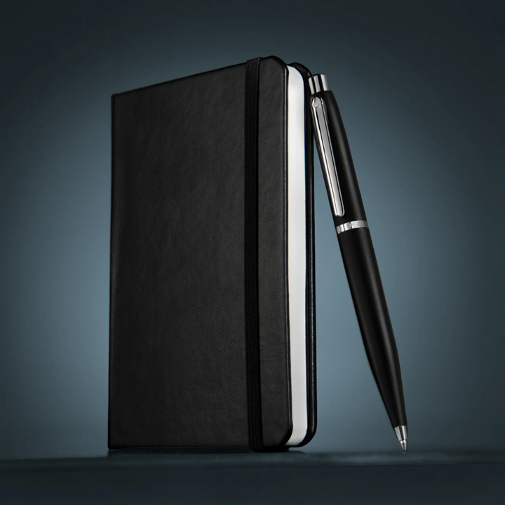 Sheaffer VFM E9405 Matte Black CT Ballpoint Pen with A6 Notebook Gift Set