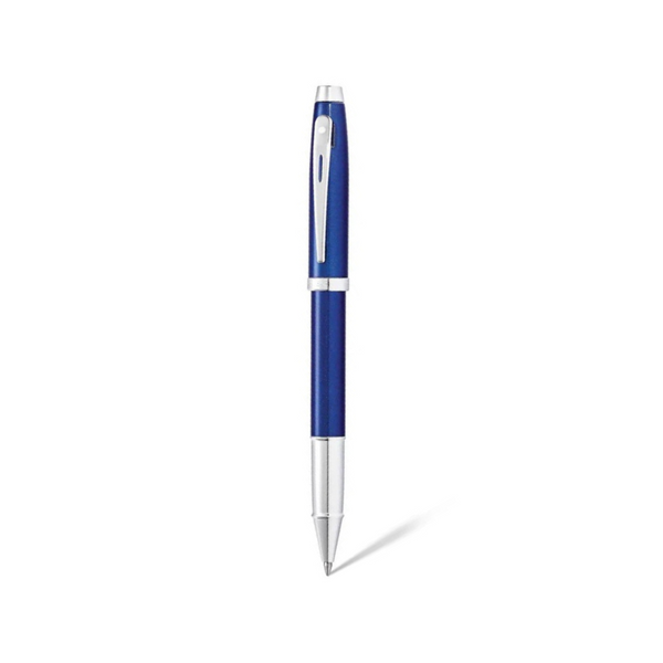 Load image into Gallery viewer, Sheaffer 100 E9339 Rollerball Pen - Glossy Blue Lacquer with Chrome Plated Trims
