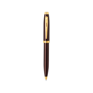 Sheaffer 100 E9370 Ballpoint Pen - Coffee Brown with PVD Gold-tone Trims