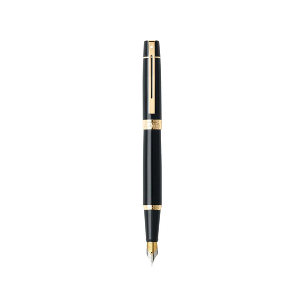 Load image into Gallery viewer, Sheaffer 300 E9325 Fountain Pen - Glossy Black with Gold-tone Trims
