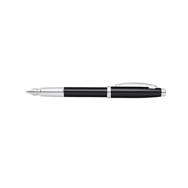 Load image into Gallery viewer, Sheaffer 100 E9338 Fountain Pen - Glossy Black Lacquer with Chrome Plated Trims
