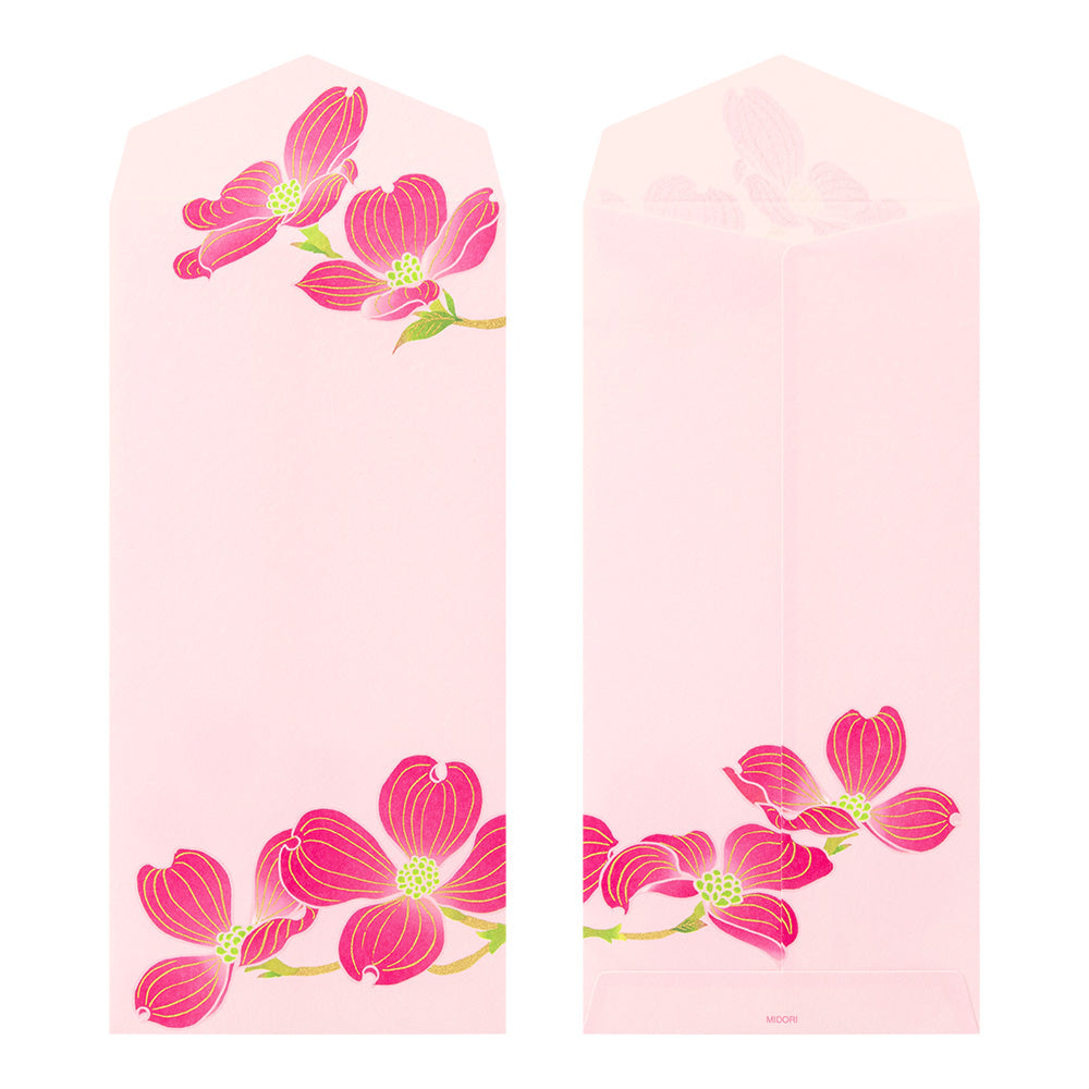 Midori Envelope in Silk-printing  Flowering Dogwood — Midori envelopes — premium stationery and lifestyle, at Cityluxe Singapore